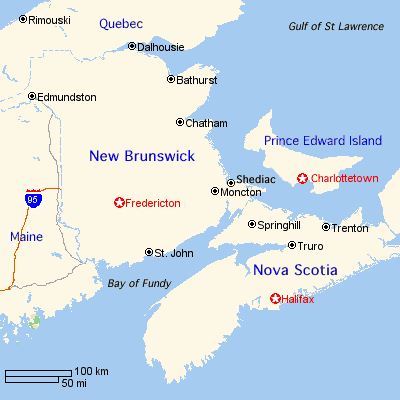 New Brunswick map