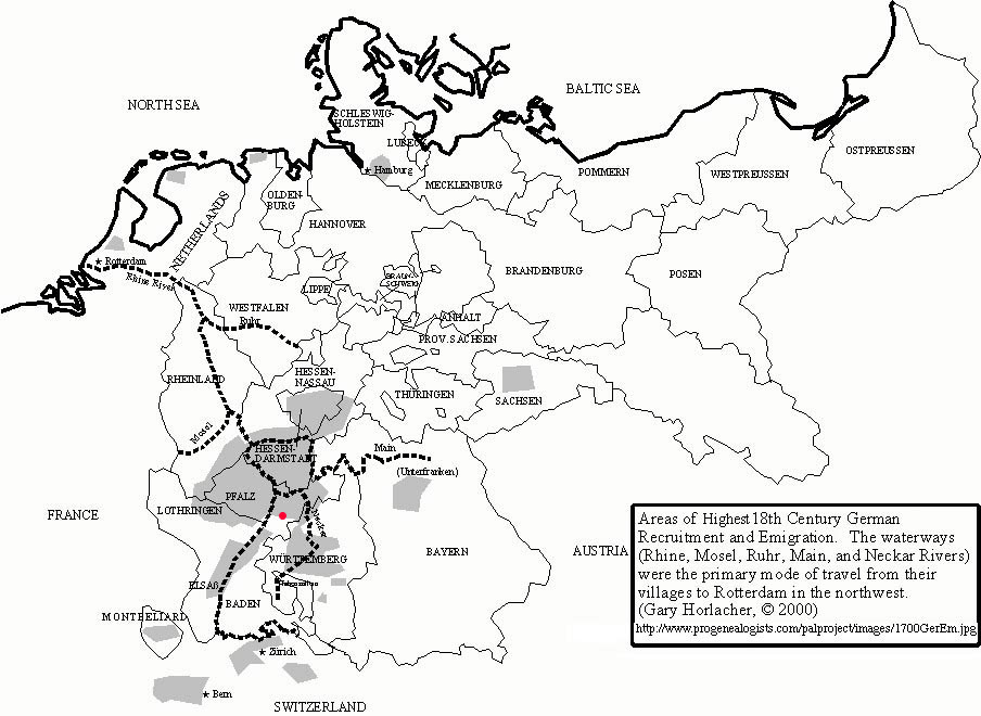 German Emigration 1700's